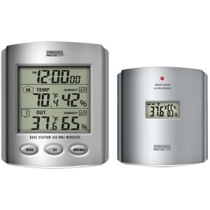 Wireless Thermometer with Indoor/Outdoor Humidity & Clock