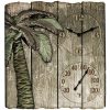 12" x 13" Palm Tree Poly Resin Clock with Thermometer